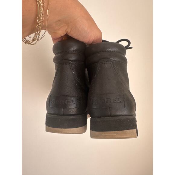 SOREL Harlow Women's Leather Lace-Up Ankle Boots - Black, Size 7 - Picture 4 of 7